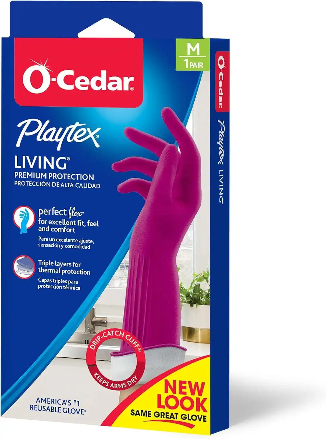 PLAYTEX Living Drip-Catch Cuff Gloves, Medium 1 Pair (Pack of 1)