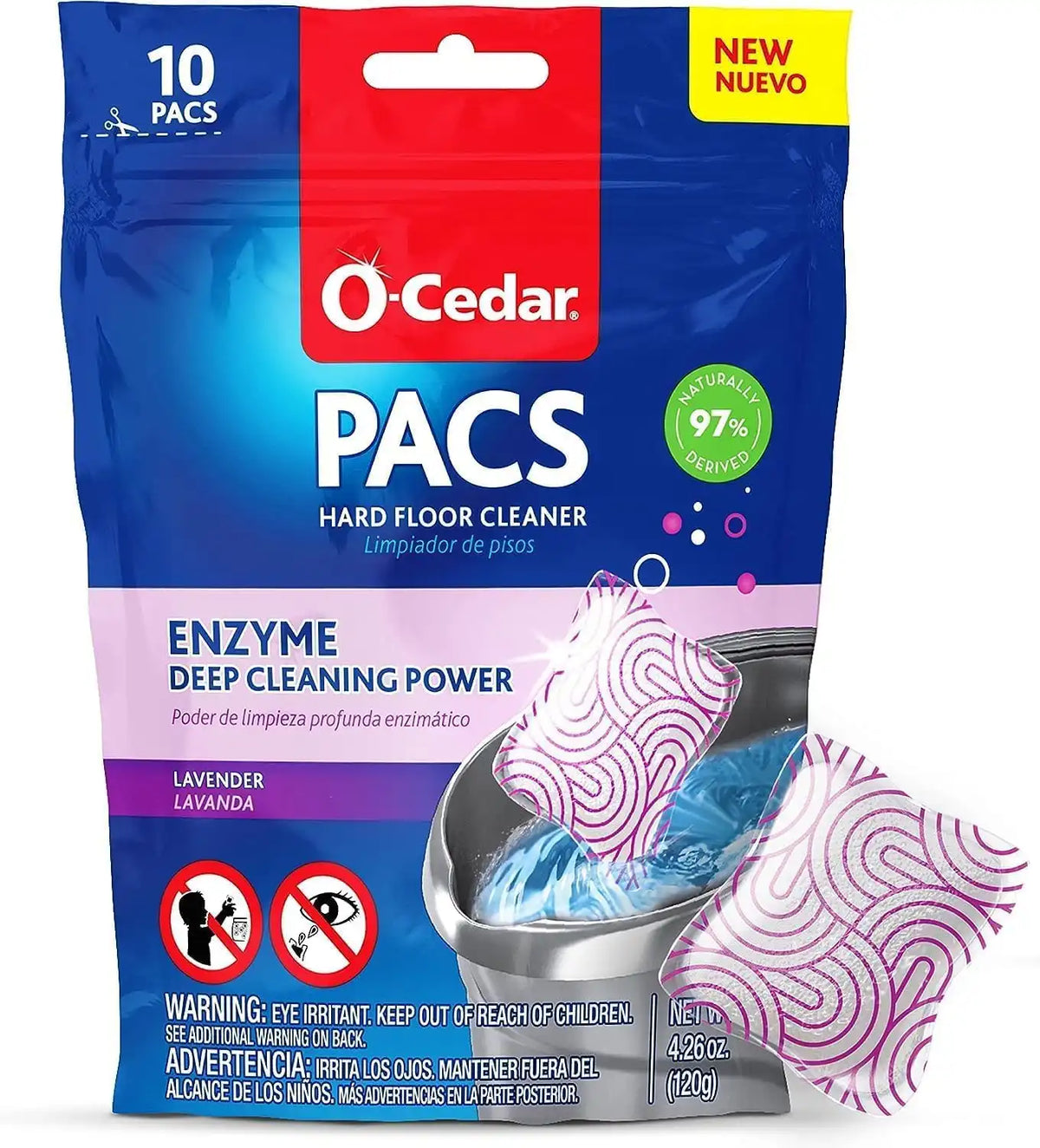 O-Cedar MicroTwist MAX Microfiber Mop with 2 MicroTwist MAX Refills and Lavender and Citrus Floor Cleaning PACS (Variety Pack)