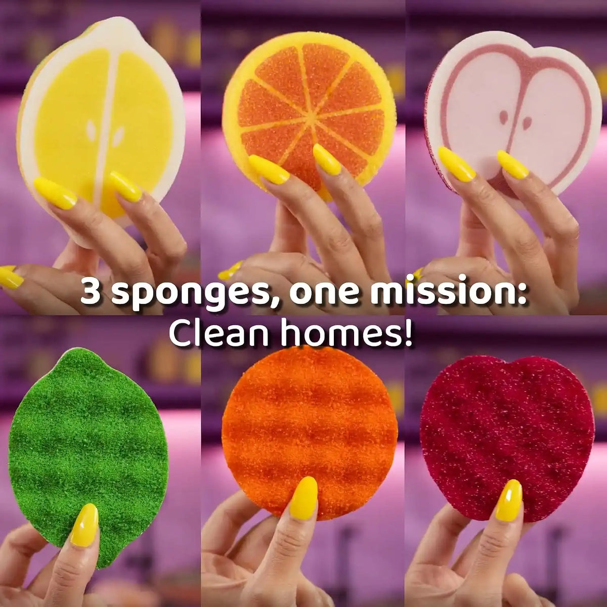 O-Cedar Punch Kitchen Scrub Sponge Variety Pack, 3 Count