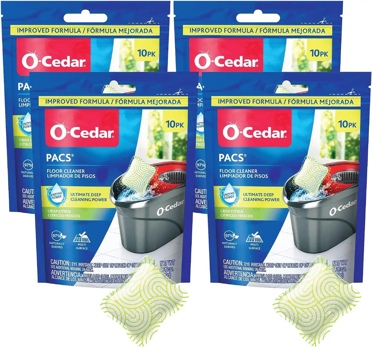 O-Cedar Floor Cleaning 40ct Pacs Citrus Scent 10ct (4-Packs)