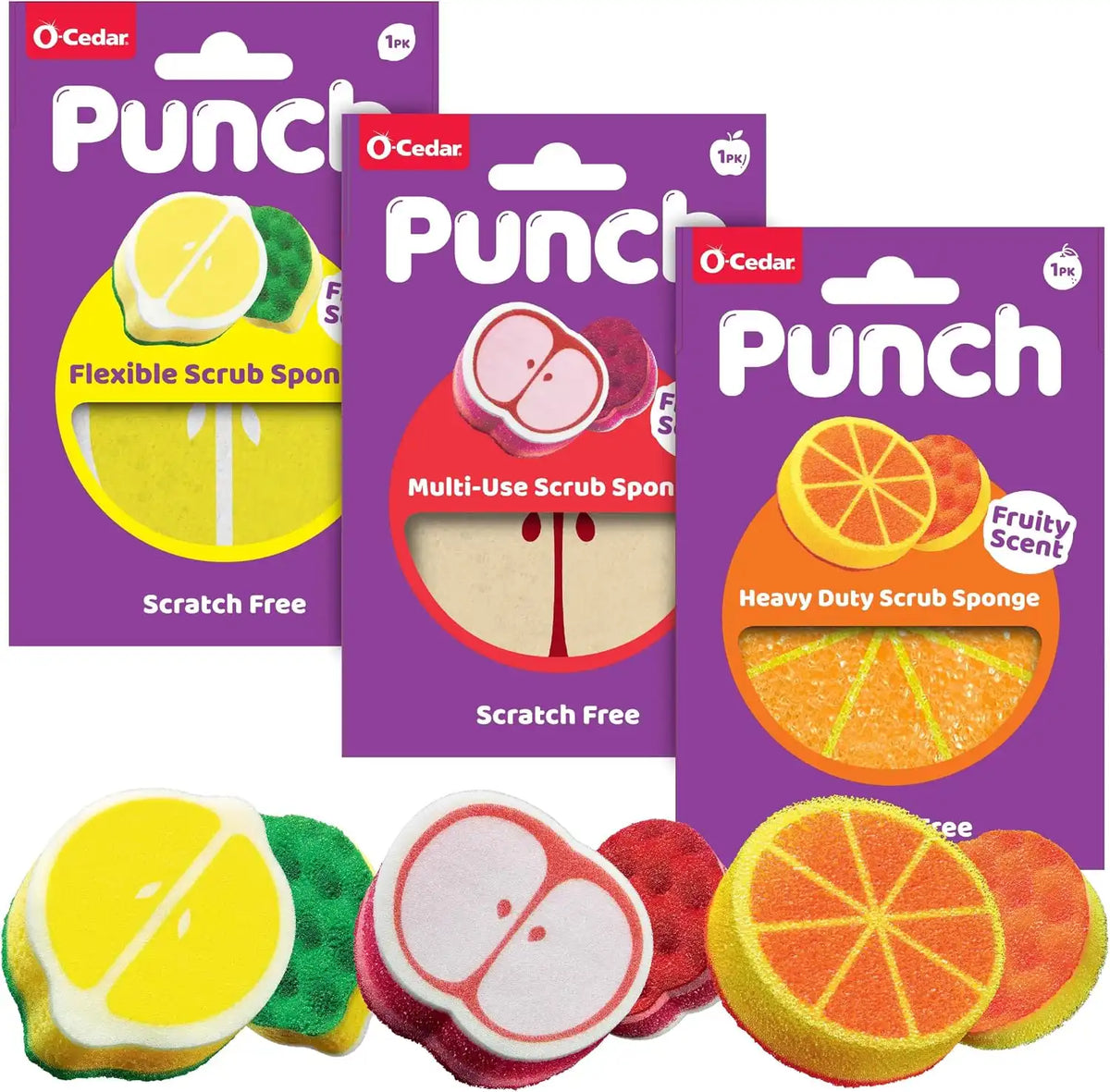 O-Cedar Punch Kitchen Scrub Sponge Variety Pack, 3 Count